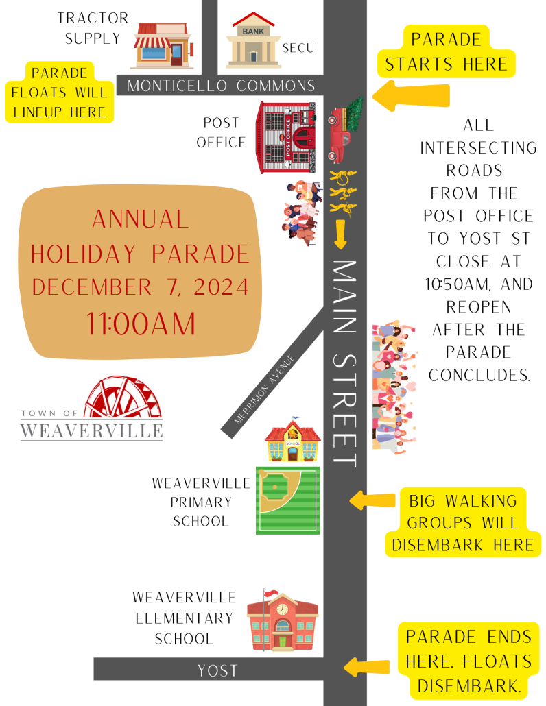 Holiday Parade Map for 2024